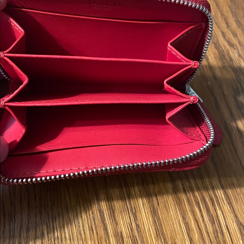 Coach Red Quilted Leather Zip Card Case in ruby - Picture 3 of 5